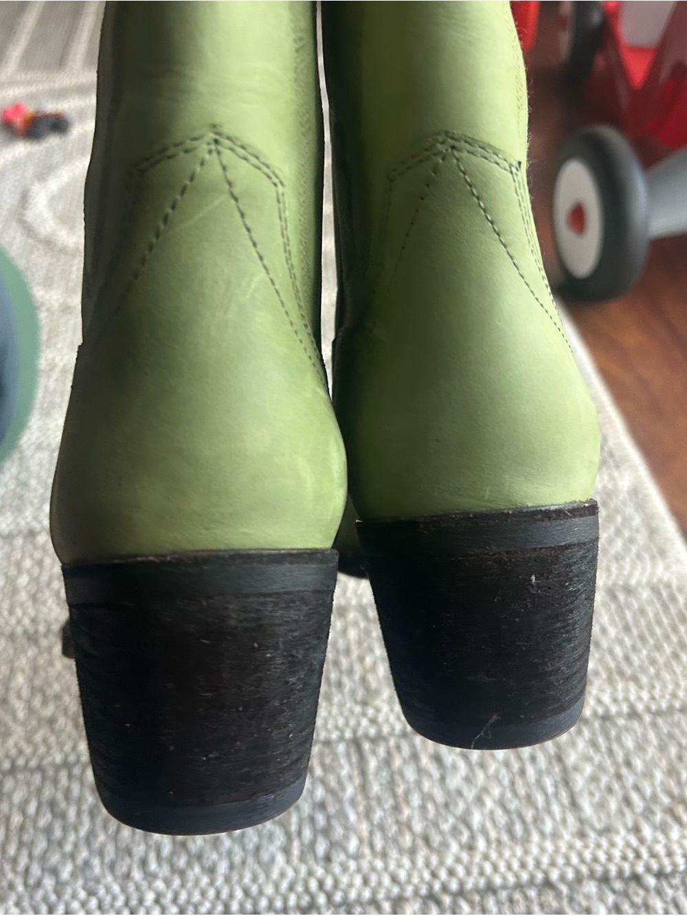 Jeffrey Campbell Olive Green Western Lace-Up Boots - Picture 5 of 6
